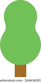 A simple vector illustration of tree shape. Ideal for nature-themed designs, educational materials, landscape assets, or children's graphics.