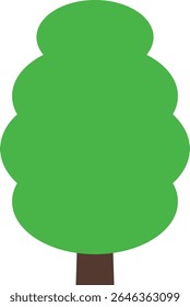 A simple vector illustration of tree shape. Ideal for nature-themed designs, educational materials, landscape assets, or children's graphics.