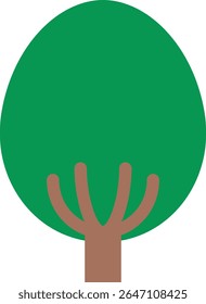 A simple vector illustration of tree shape. Ideal for nature-themed designs, educational materials, landscape assets, or children's graphics.