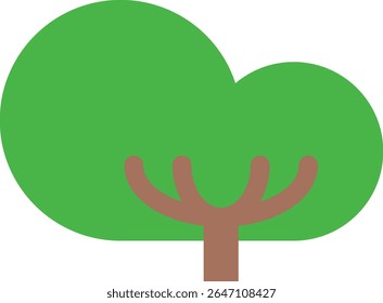 A simple vector illustration of tree shape. Ideal for nature-themed designs, educational materials, landscape assets, or children's graphics.