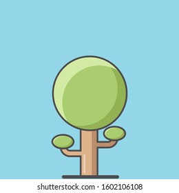 simple vector illustration tree solid icon flat design