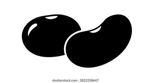 Simple vector illustration of two black beans
