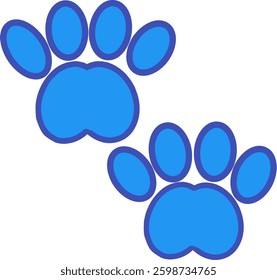 A simple vector illustration of two blue paw prints