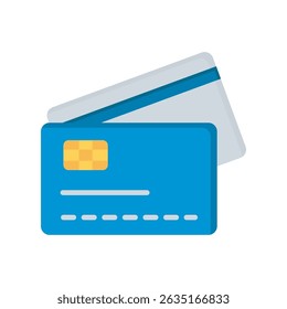 A simple vector illustration of two credit cards, one on top of the other.  Perfect for financial, banking, payment, and e-commerce related designs