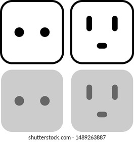 Simple vector illustration of two types of sockets