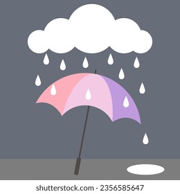 simple vector illustration umbrella on gray