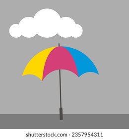 simple vector illustration umbrella on gray
