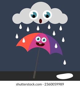 simple vector illustration umbrella on gray