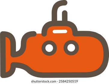 a simple vector illustration of an underwater transport a submarine