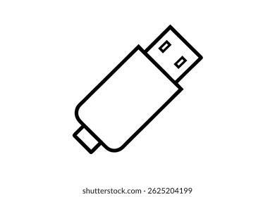 Simple, Vector Illustration of a USB Flash Drive
