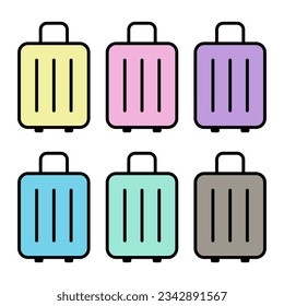 ilustración vectorial simple varias bolsas en blanco