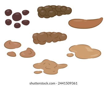 Einfache Vektor-Illustration von verschiedenen Poop