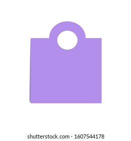 A simple vector illustration of a violet paper shopping bag