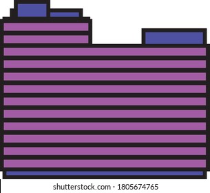 Simple vector illustration of violet-lilac Building