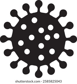 Simple Vector Illustration of a Virus Silhouette arts