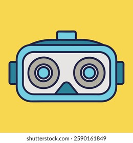 Simple Vector Illustration of VR Glasses for Virtual Reality and Tech Design