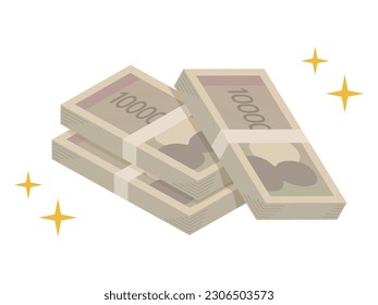 Simple ilustración vectorial de un fajo de dinero