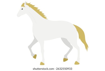 Simple vector illustration of a walking horse, Vector Illustration