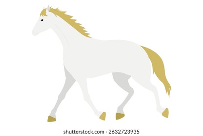 Simple vector illustration of a walking horse, Vector Illustration