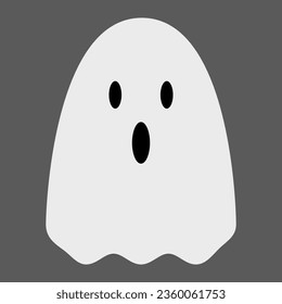 simple vector illustration white ghost