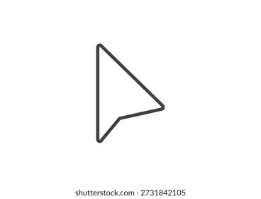 Ilustración vectorial simple del cursor blanco del ratón con el contorno negro