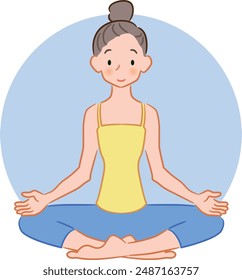 Simple vector illustration of a woman doing yoga