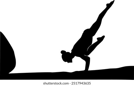 Simple vector illustration of a woman doing yoga on the ground, perfect for wellness, fitness, and meditation-related projects.