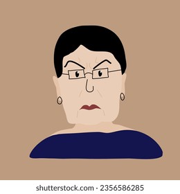 simple vector illustration woman with glasses