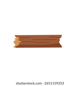 Ilustração vetorial simples de um ramo de madeira ou casca. Útil como elemento de fundo, cena de floresta ou visual de ambiente de insetos em projetos educacionais