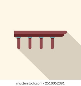 Simple vector illustration of a wooden bridge railing extending to the right, casting a long shadow below