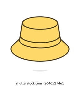 Simple vector illustration of a yellow bucket hat.