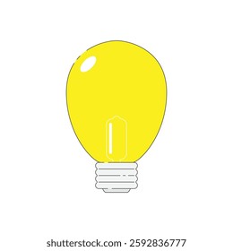 simple vector illustration of a yellow light bulb