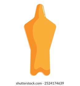 Simple vector illustration of a yellow mannequin torso, perfect for fashion or retail related projects