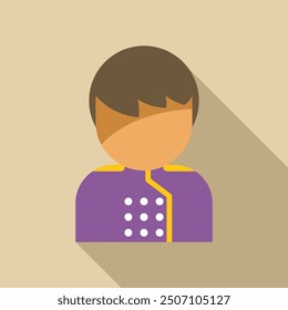 Simple vector illustration of a young doorman character wearing a uniform