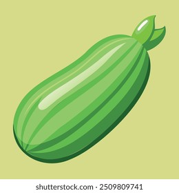 A simple vector illustration of zucchini, designed for commercial use in food packaging, branding, and promotional materials.