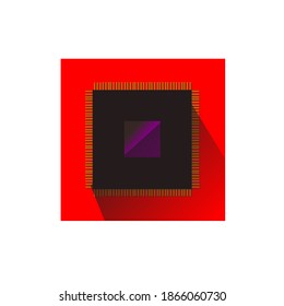 Simple vector illustrations of micro processors or also known as the brains of the smartphones and computers, 5G Concept icons, Microprocessors.