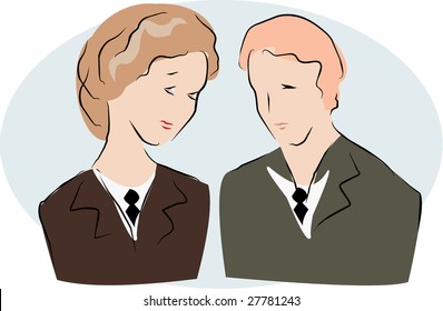 simple vector image of business pair