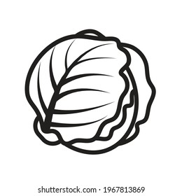 simple vector image
cabbage icon black isolated on white background