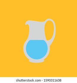 Simple vector image of carafe of water. 