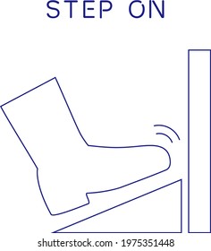 Simple vector image of Covid-19 Alcohol Foot operated