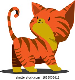 simple vector image of cute cat animal