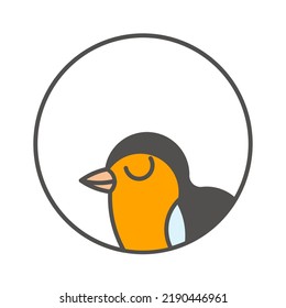 Simple vector image of an european robin, can be used as logotype or icon