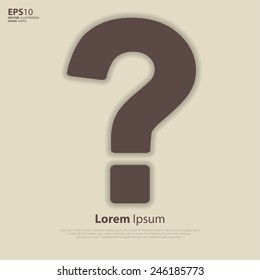 Simple vector image of flat question mark with place for your text