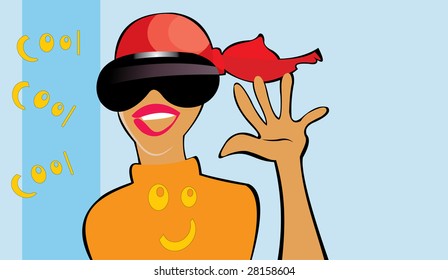 imagen vectorial simple del adolescente de saludo