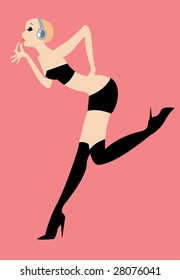 simple vector image of moving woman