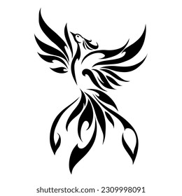 A Simple Vector Image Of A Phoenix Bird. Drawing For A Tattoo, Logo, etc.