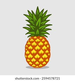 simple vector image of a pineapple with bright colors