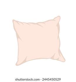 Simple vector image of pink beige pillow, symbol of sleeping