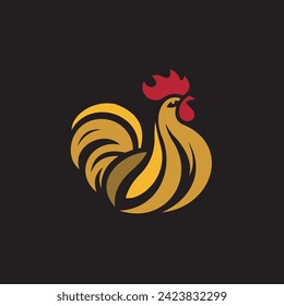 simple vector image of rooster logo