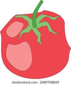 A simple vector image of a tomato. Healthy food, diet and lifestyle